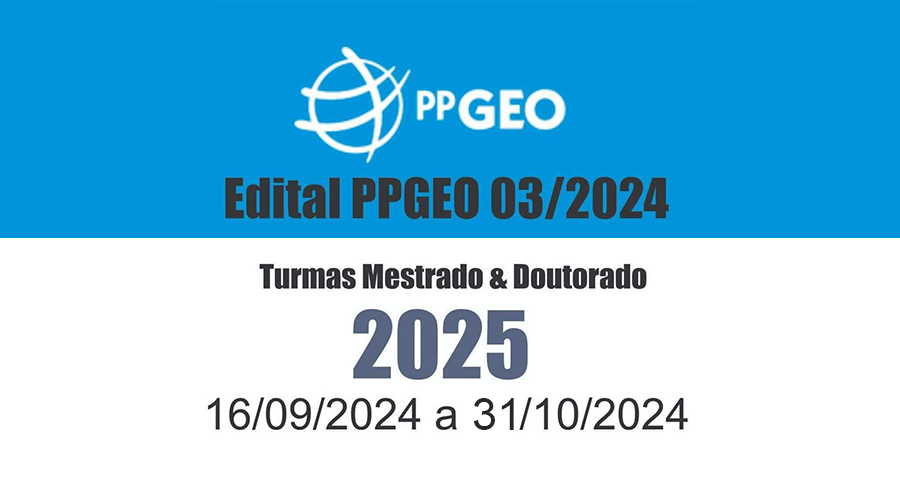 PPGEO recebe inscrições até 31 de outubro para mestrado e doutorado 