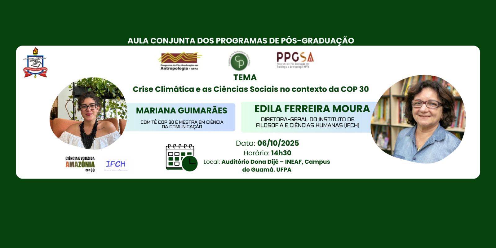 Ciência e Vozes da Amazônia na COP 30 - Aula Conjunta 