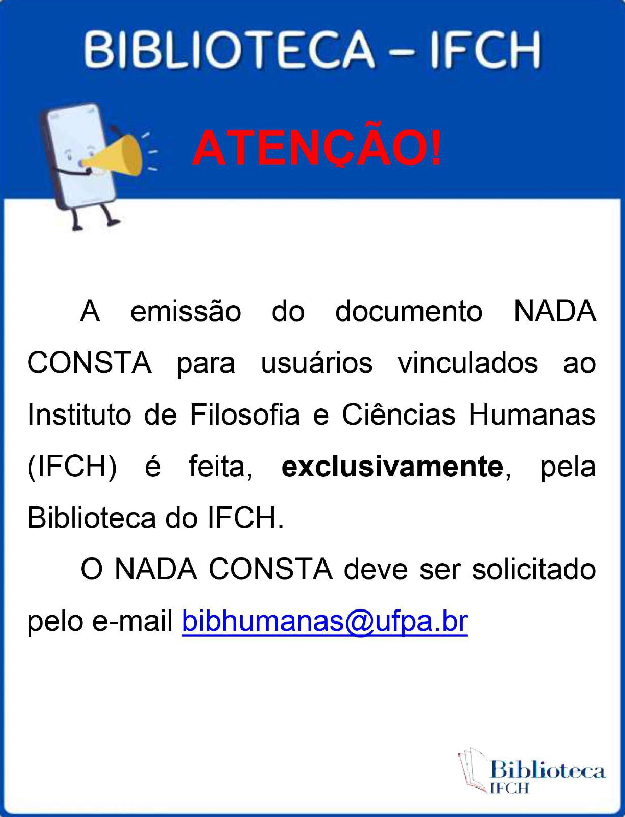 Biblioteca Setorial informa sobre o nada consta