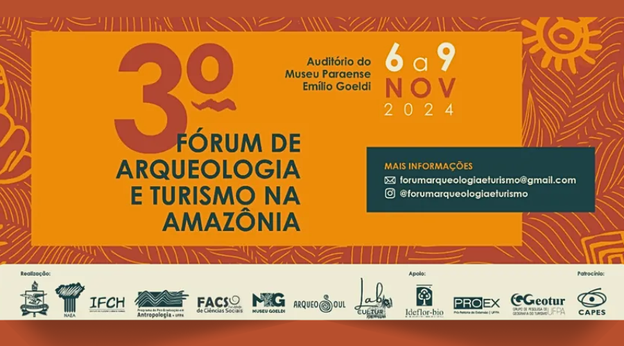 3° Fórum de Arqueologia e Turismo na Amazônia ocorrerá nos dias 6 a 9 de novembro